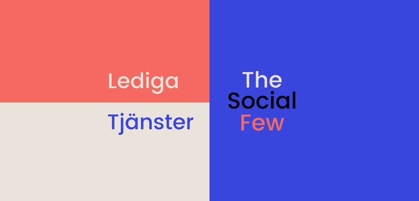 Lediga tjänster I bilden står det lediga tjänster på The Social Few.